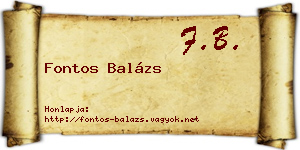 Fontos Balázs névjegykártya