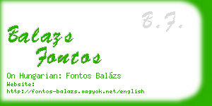 balazs fontos business card