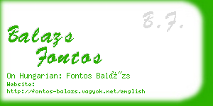 balazs fontos business card